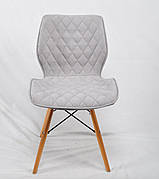 Стілець обідній м'який в скандинавському стилі Nolan шеніл  світлий сірий SH - 3