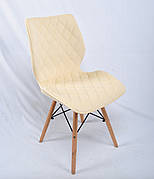 Стілець обідній м'який в скандинавському стилі Nolan оксамит, молочний B-1020