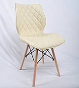 Стілець обідній м'який в скандинавському стилі Nolan екошкіра, колір беж 1017