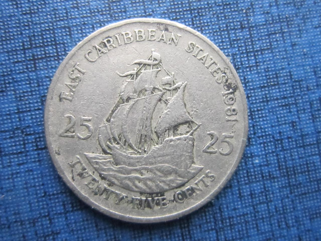 Монета 25 млн Британські Карибські штати 1981 1987 1989 1996 корабель вітрильник 4 роки ціна за 1 монету - фото 5 - id-p360418616