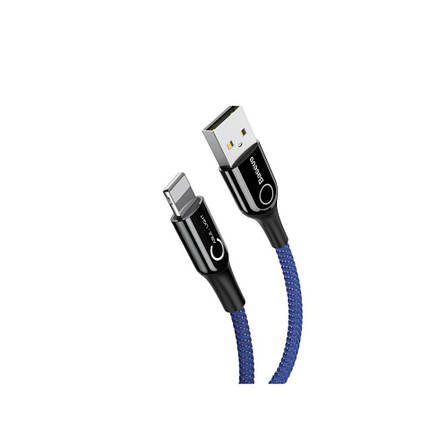 Кабель для зарядки телефона/ смартфона Baseus USB - Lightning 2.4 A 1 м Синій/ Чорний (CALCD-03), фото 1