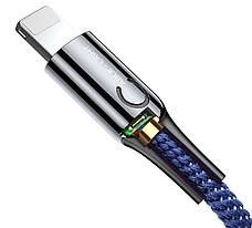 Кабель для зарядки телефона/ смартфона Baseus USB - Lightning 2.4 A 1 м Синій/ Чорний (CALCD-03), фото 6