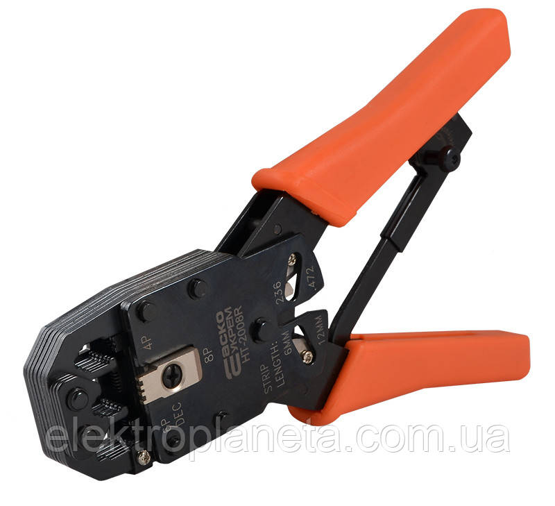 HT-2008R обтискний інструмент 6Р4С/RJ-11, 6Р6С/RJ-12, 8Р8С/RJ-45, 4P4C A0170010076