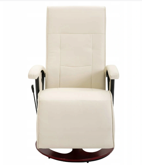 Кресло массажное с пультом кремовый искусственная кожа - фото 4 - id-p1340222748