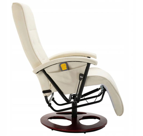 Кресло массажное с пультом кремовый искусственная кожа - фото 7 - id-p1340222748
