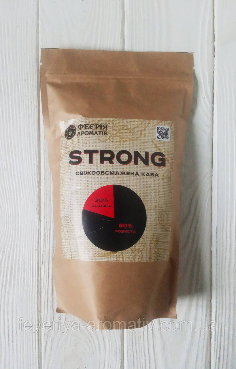 Свіжообсмажена кава в зернах Strong 20/80 250гр