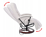 Кресло для масажу шиацу біла штучна шкіра, фото 3