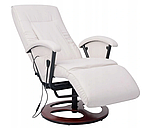 Кресло для масажу шиацу біла штучна шкіра, фото 4
