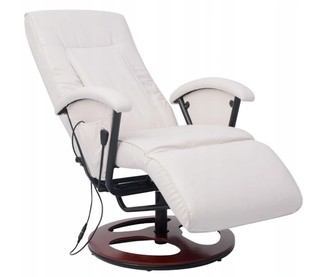 Кресло для массажа шиацу белое искусственная кожа - фото 4 - id-p1340235085