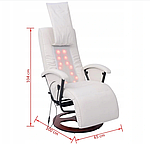 Кресло для масажу шиацу біла штучна шкіра, фото 7