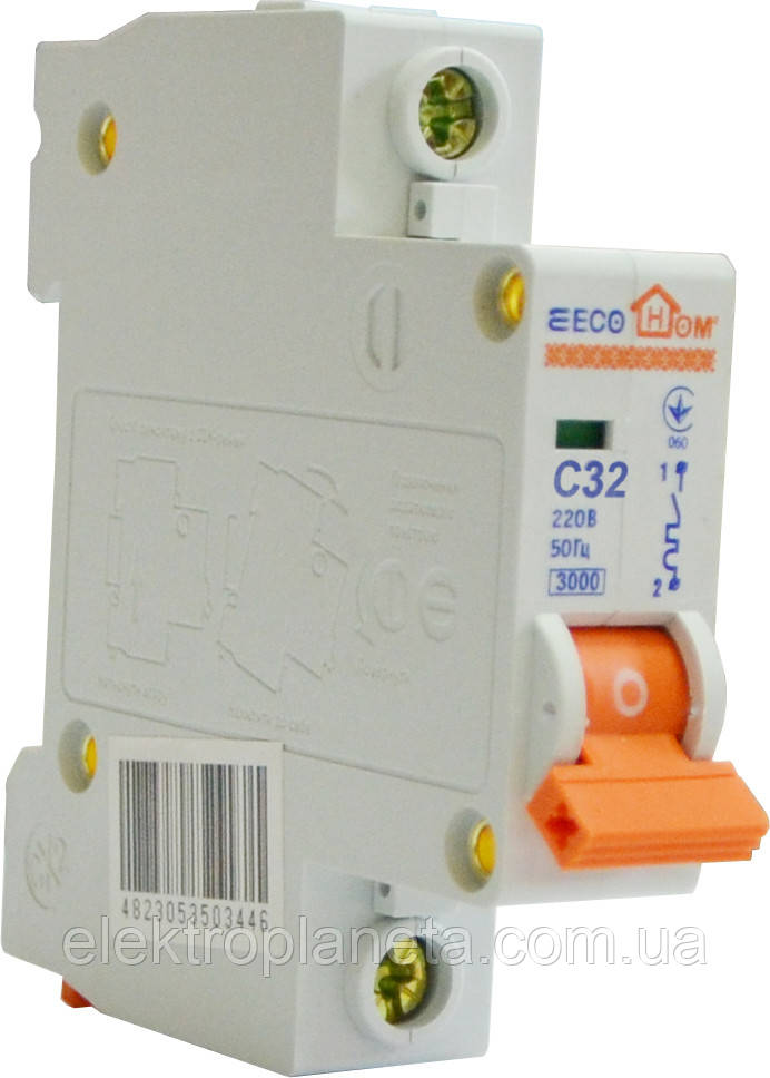 Автоматичний вимикач ECOHOME ECO 1p 25A ECO010010005