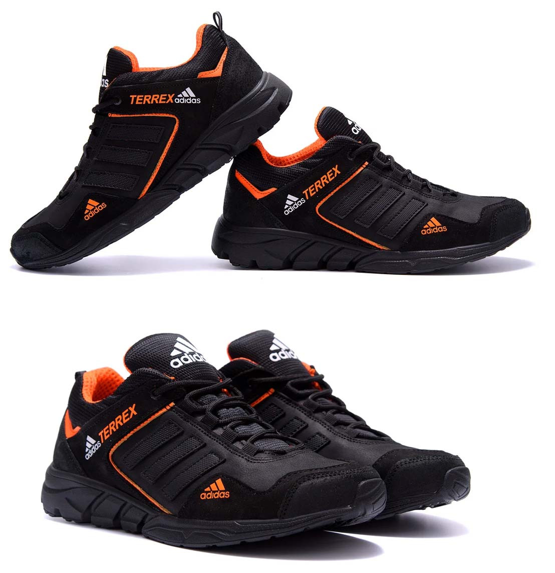 Чоловічі шкіряні кросівки Adidas (Адідас) Terrex Orange, чоловічі спортивні туфлі оранжеві, кеди, фото 1