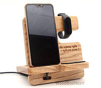 Дерев'яна настільна підставка для телефона Айфона, телефона, смартфона