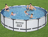 Басейн Bestway 56488 каркасний Ø 457 х 107 см, фільтр-насос, тент, сходи, фото 10