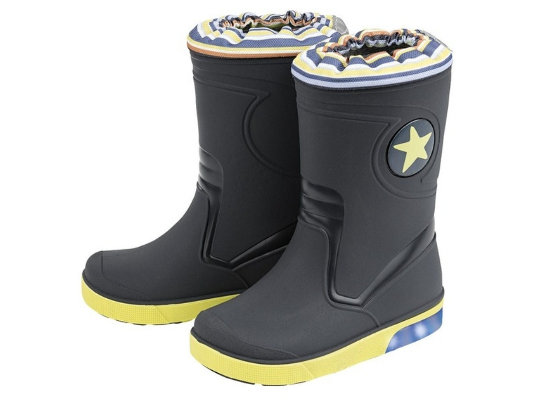 Гумові чоботи дитячі сірі з мигалками Lupilu (Італія) IAN 309227 разм.28/29