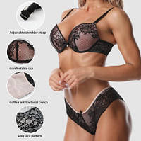 Комплект нижньої білизни 80 С, трусики 46 розміру, 80% поліамід, 10% еластан, 10% cotton