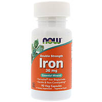 Железо Биглицинат, Iron, Now Foods, 36 мг, 90 капсул