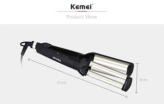 Потрійна плойка Kemei Km-2022, фото 6