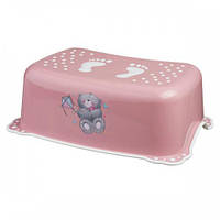 Детская пластиковая подставка в ванную Maltex Bear с нескользящей резиновой поверхностью Мишка, розовый
