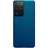 Захисний чохол Nillkin для Samsung Galaxy S21 Ultra Super Frosted Shield Blue Синій, фото 3