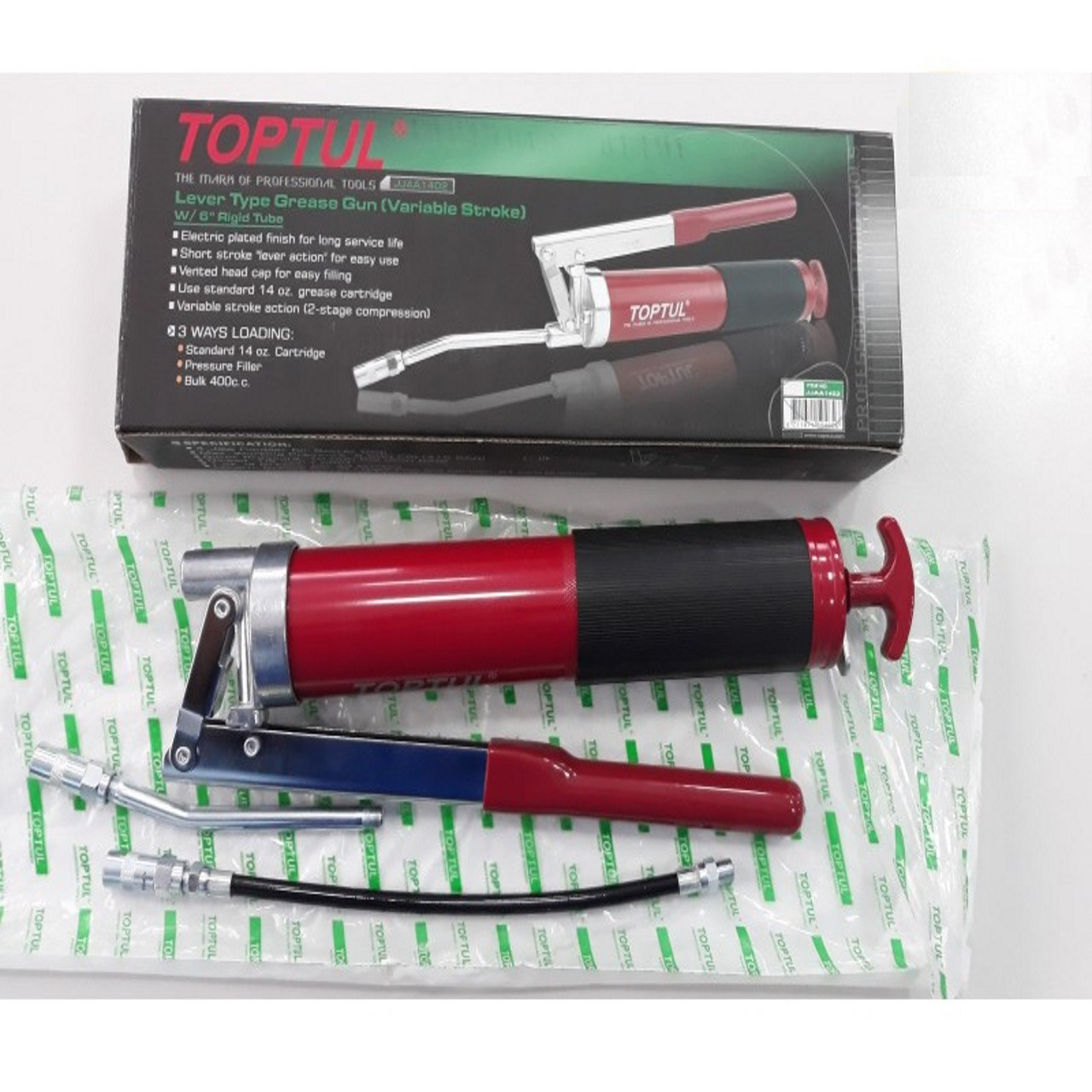 Пневмошприц маслинка пневматична 400 мл для змазки з гнучким шлангом PROFI TOPTUL JJCA1401, фото 1