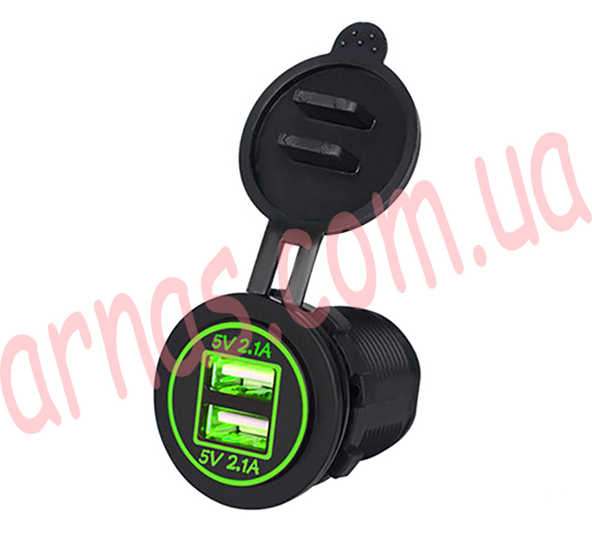 Автомобильное зарядное устройство с двумя USB-портами Green