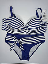 ОПТ Гарний купальник анжеліка зйомні брителі Sisianna 317012 46-54 синій-білий на 48 50 52 54 56 розмір, фото 5