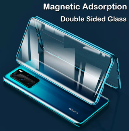 Магнитный металлический чехол FULL GLASS 360° для Huawei P40 Pro /