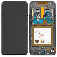 Дисплей для Samsung A805 Galaxy A80 (2019), модуль в сборе (экран и сенсор), с рамкой, оригинал Черный
