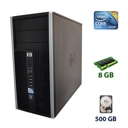 HP 6000 Tower/Intel Core 2 Quad Q8200 (4 ядра по 2.33 GHz) / 8 GB DDR3 / 500 GB HDD / nVidia GeForce GT 710,, фото 1