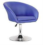 Крісло-мурат SDM м'яке синє на млинці-хром опора, фото 2