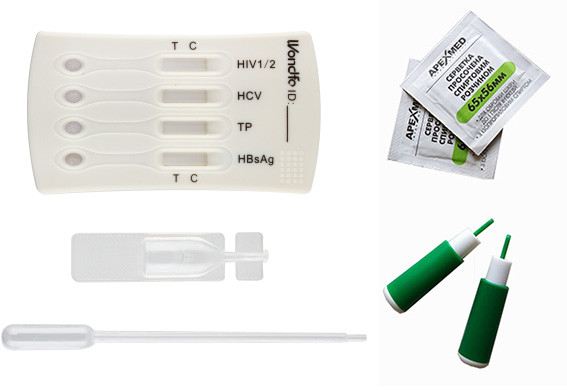 Комбінований тест на 5 інфекцій: ВІЛ 1/2, гепатит В (HBsAg), гепатит В (HBcAb), гепатит С, сифіліс (Ecotest)