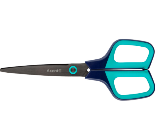 Ножиці Axent Titanium 6306-16-A, 19 см, з прогумованими ручками, синьо-бірюзові