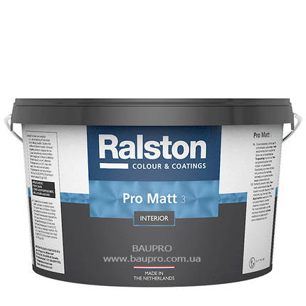 Фарба RALSTON Pro Matt 3 BW матова для стін і стель, для внутрішніх робіт 4,75 л, фото 2