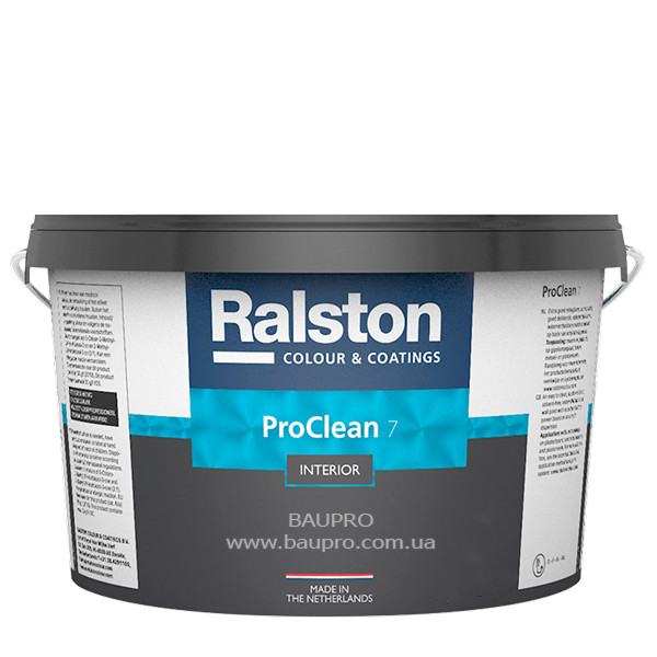 Фарба RALSTON Pro Clean 7 BW матова для стін, для внутрішніх робіт 4,75 л