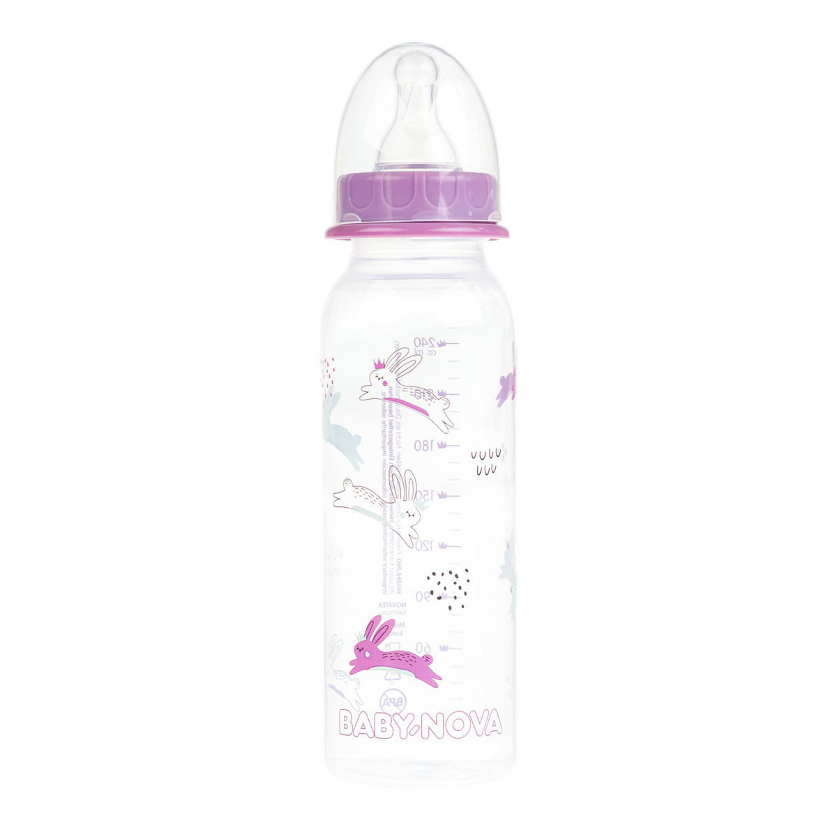 Пляшка пластикова для дівчаток "Декор" Baby-Nova, 240мл