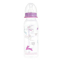 Бутылочка пластиковая для девочек "Декор" Baby-Nova, 240мл