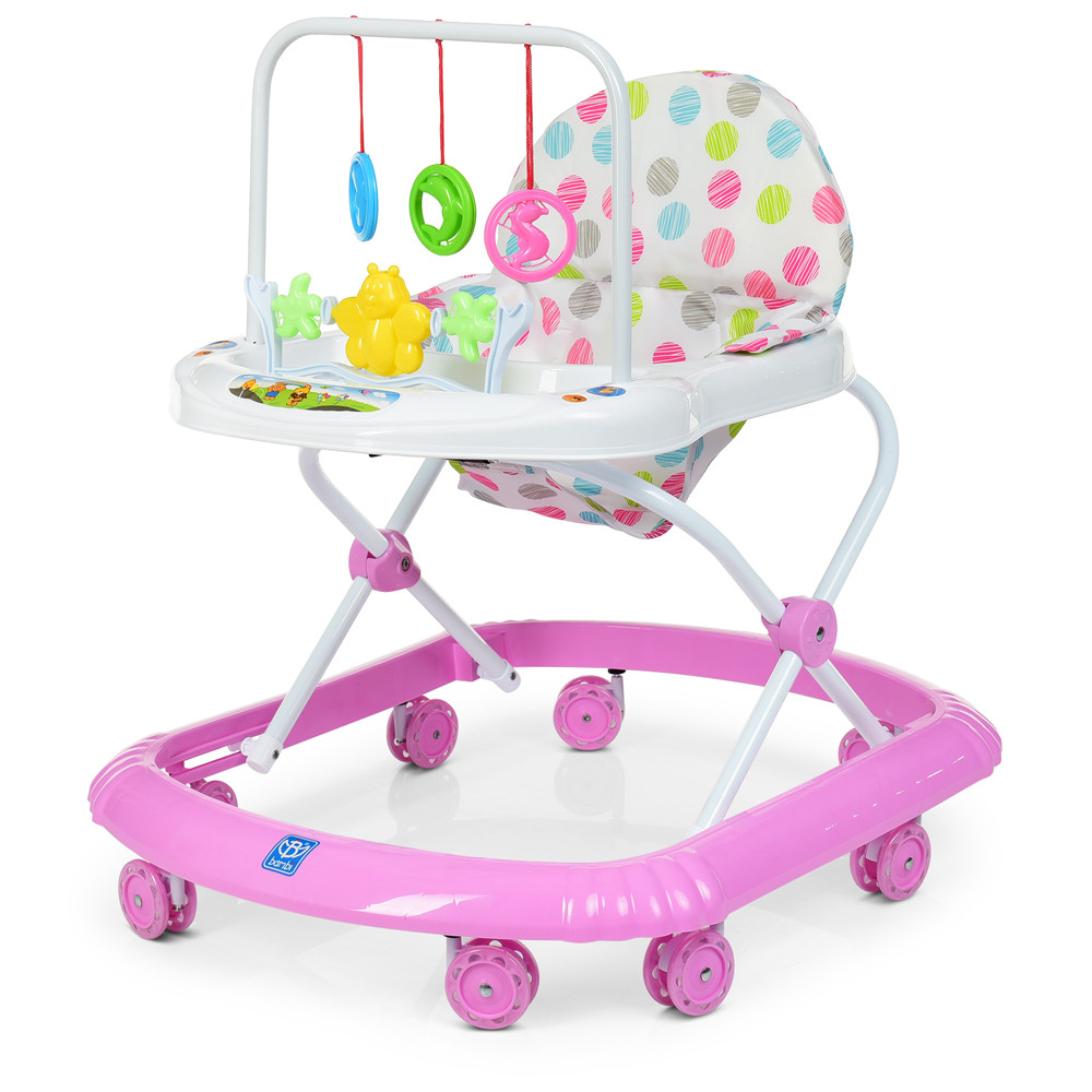 Дитячі ходунки "Bambi" M 0591-S, музика, силіконові колеса, рожевий
