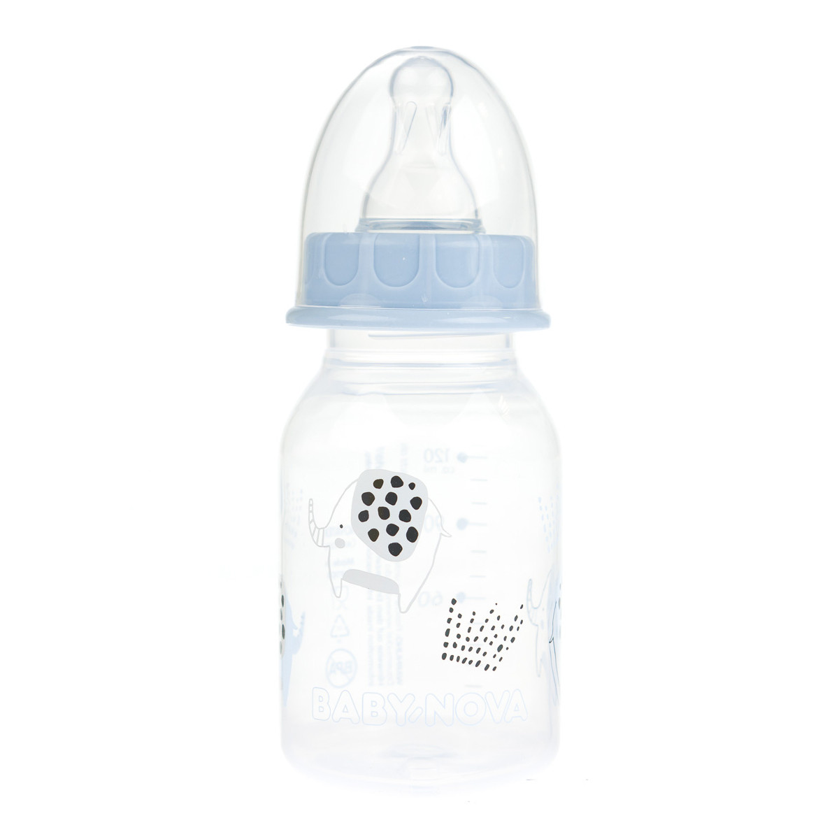 Пляшка пластикова для хлопчиків "Декор" Baby-Nova, 120мл