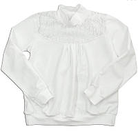 Блуза для девочки "Школьная", рост 122, цвет белый