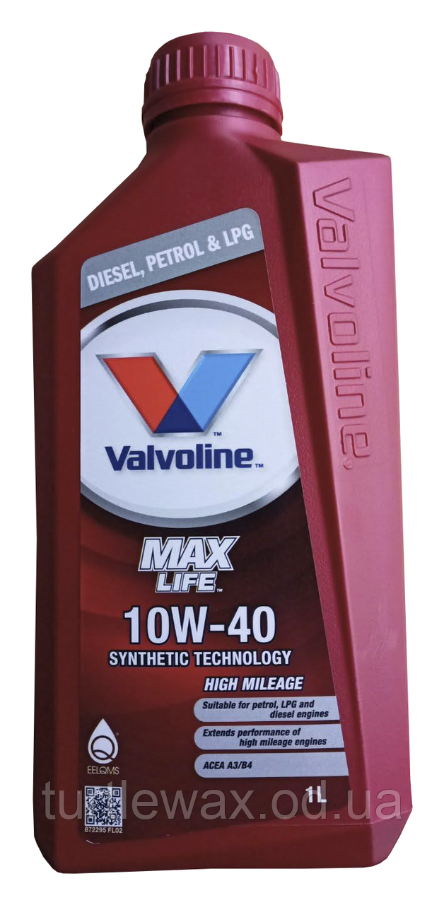 Олива моторна VALVOLINE MAXLIFE 10W-40, 1л