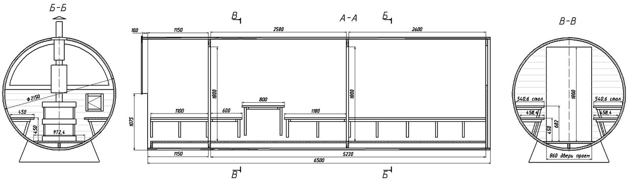 баня-бочка план-схема