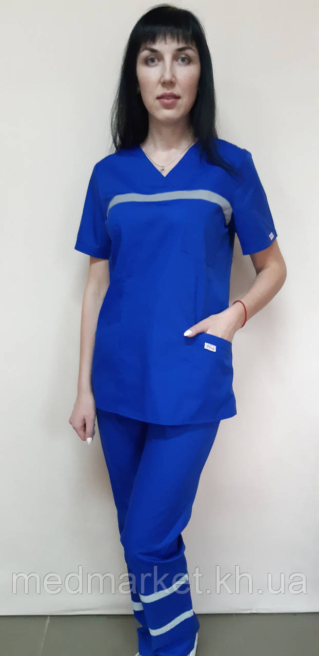 Костюм медичний жіночий Швидка допомога лайт котон Електрик