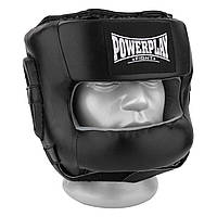 Боксерский шлем тренеровочный PowerPlay 3067 с бампером PU + Amara Черный XL