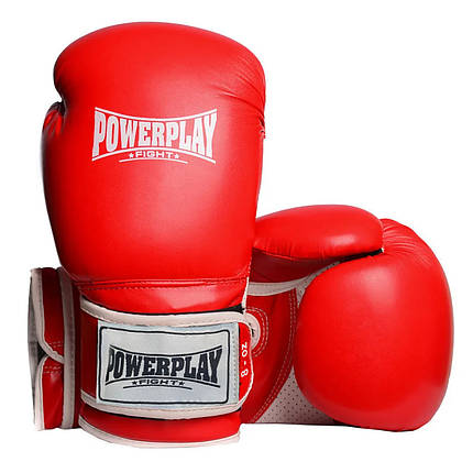 Боксерські рукавиці 8 унцій дитячі PowerPlay 3019 Червоні, фото 2