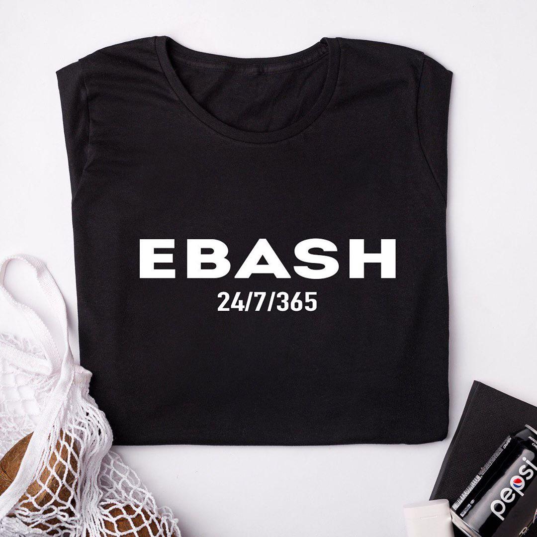 Футболка з крутим написом "EBASH 24/7/365"