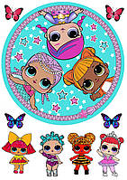 №2 Вафельна картинка ЛОЛ кругла на торт для торта харчовий друк їстівний папір