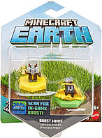 Набор Фигурок мини Майнкрафт кролик и бессмертный Эвокер Minecraft Mattel Earth Boost mini Pig Evoker