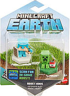 Набор Фигурок мини Майнкрафт Алекс и Крипер Minecraft Mattel Earth Boost mini Alex Creeper