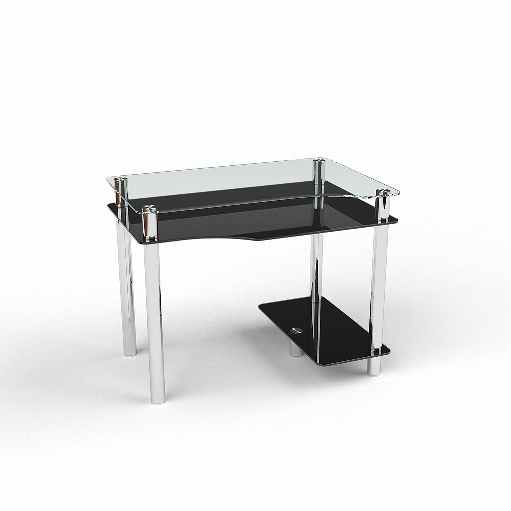 Комп'ютерний скляний стіл Арес стільниця скло прозоре фарбування чорна 800х540х750 мм (БЦ-Стол ТМ)